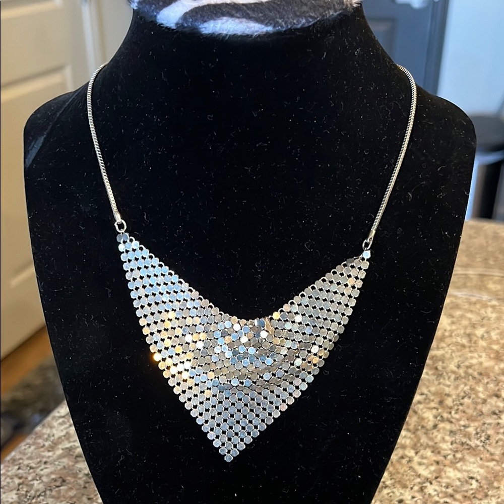 Stainless steel Mesh Necklace 1970s vintage